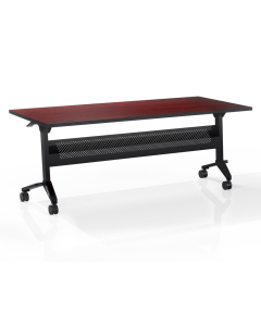 Mayline Flip-N-Go LF1848T 48" W x 18" D Nesting Training Table (Shown in Cherry with Black Base)