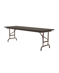 Correll 60" W x 24" D Height Adjustable 22" - 32" Rectangular 0.75" High Pressure Top Folding Table (Shown in Walnut)