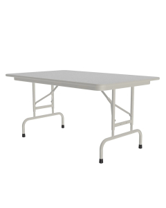 Correll 48" W x 30" D Height Adjustable 22" to 32" Rectangular Melamine Folding Table (Shown in Granite)
