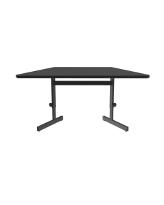 Correll 60" W x 30" D Height-Adjustable Trapezoid Laminate Training Table (Shown in Black)