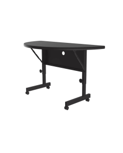 Correll 48" W x 24" D Laminate Half-Round Nesting Training Table (Shown in Black)