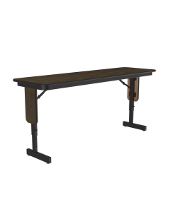 Correll 60" W x 18" D Height Adjustable 22" - 30" 0.75" High Pressure Top Seminar Folding Table with Panel Leg (Shown in Walnut)