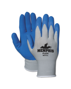 Memphis Flex Seamless Nylon Knit Gloves, X-Large, Blue/Gray, 12/Pair