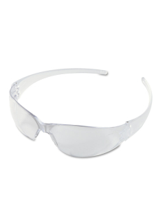 Crews Checkmate Wraparound Safety Glasses, CLR Polycarbonate Frame, Coated Clear Lens, 12/Pack
