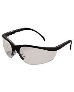Crews Klondike Safety Glasses, Matte Black Frame, Clear Lens, 12/Pack