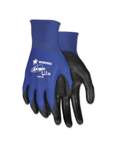Memphis Ultra Tech Tactile Dexterity Work Gloves, Blue/Black, Medium, 12/Pair