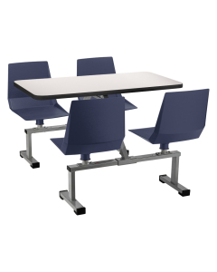 NPS Cluster Swivel Booth Set, 24" x 48" Whiteboard Top (Shown in Navy)