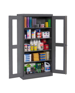 Tennsco Deluxe C-Thru Storage Cabinets (Shown in Medium Grey)
