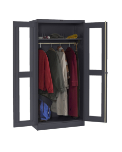 Tennsco Deluxe C-Thru Wardrobe Cabinets (Black)