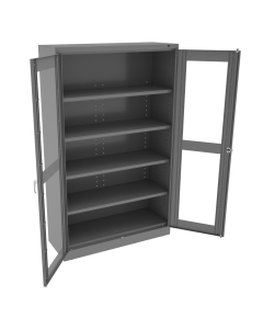 Tennsco 48" W x 18" D 78" H Jumbo C-Thru Storage Cabinet, Assembled (Shown in Medium Grey)