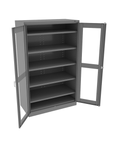 Tennsco 48" W x 24" D 78" H Jumbo C-Thru Storage Cabinet, Assembled (Shown in Medium Grey)