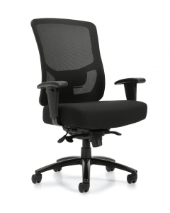 Offices To Go Mid-Back Mesh Heavy Duty Synchro-Tilter Chair with Fabric Seat