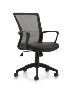 Offices to Go Mid-Back Mesh Tilter Chair with Luxhide Seat