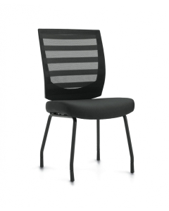 Offices to Go Low-Back Mesh Guest Chair with Fabric Seat