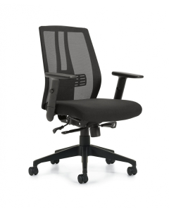 Offices To Go Mid-Back Mesh Synchro-Tilter Chair with Fabric Seat