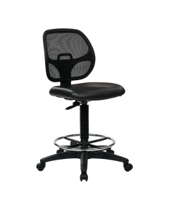 Office Star Work Smart Deluxe Mesh-Back Vinyl Drafting Chair, Footring