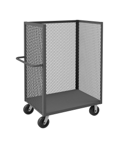 Durham Steel 2000 lb 3-Sided Mesh Steel Stock Carts (Shown with no shelves)