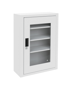 Durham Steel 18" W x 8" D x 27" H 4-Shelf Medical Storage Cabinet with Plexiglass Door