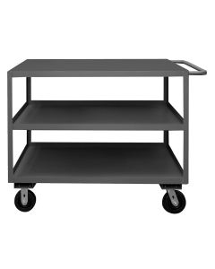 Durham Steel 3-Shelf 3000 lb Load Stock Cart with Top Lips Down