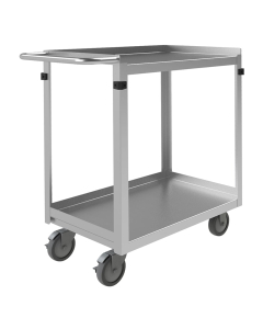 Durham Steel 1200 lb Load Stainless Steel Stock Carts (Lips on Three Sides, Two Shelves)