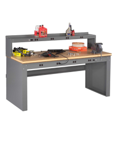 Tennsco Compressed Wood Electronic Workbenches with Panel Legs (Model with Electronic Riser Shown)