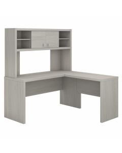 Bush Business Furniture L Desk with Hutch (Shown in Light Grey)