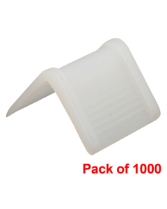 Vestil 1" x 1.25" White Plastic Edge Guard, Pack of 1000