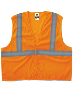 ergodyne GloWear 8205HL Type R Class 2 Super Econo Mesh Vest, Orange, L/XL