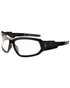 ergodyne Skullerz Loki Safety Glasses/Goggles, Black Frame/Clear Lens, Nylon/Polycarb