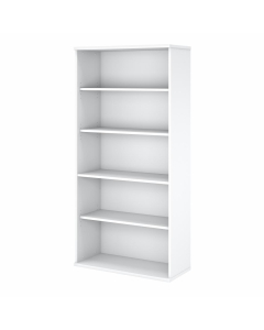 Bush Furniture Easy Office 36" W 5-Shelf Bookcase, Pure White