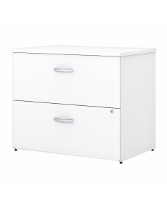 Bush Furniture Easy Office 36" W 2-Drawer Lateral File, Assembled, Pure White