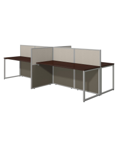 Bush Business Furniture Easy Office 60" W 4-Person Office Desk Cubicle (Shown in Mocha Cherry)