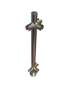 ADM EP5 Aluminum 3-Way Post for Bolted Sneeze Guards