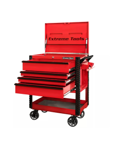 Shown in Red With Black Drawer Pulls