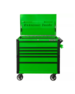Extreme Tools EX4106TC EX Series 41-3/4" W x 25-3/4" D x 43" H 6 Drawer Tool Carts With Bumpers (Shown in Green With Black Drawer Pulls)
