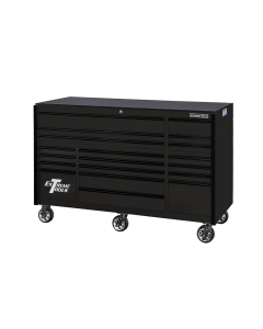 Extreme Tools RX722519RCORBK-X RX Series 72" W x 25" D x 47" H 19 Drawer Triple Bank Roller Cabinets (Shown in Matte Black With Black Drawer Pulls)