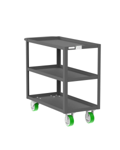 Valley Craft 3-Shelf Utility Cart, 36" D x 18" W x 36" H, Standard, Grey