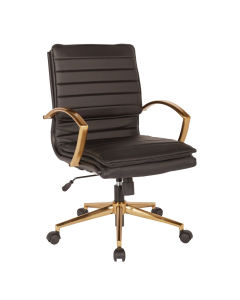 Office Star Work Smart FL23591G Faux Leather Mid-Back Executive Office Chair (Shown in Black)