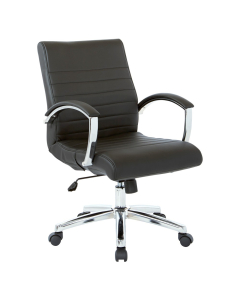Office Star Work Smart Faux Leather Low-Back Executive Office Chair (Shown in Black)
