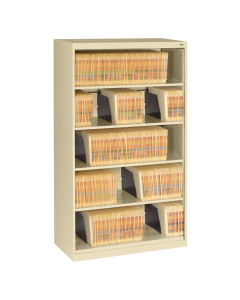 Tennsco 5-Shelf 36" Wide Open Shelf Lateral File Cabinet (Shown in Sand)