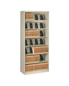 Tennsco 7-Shelf 36" Wide Open Shelf Lateral File Cabinet (Shown in Putty)