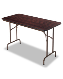 Alera 48" W x 24" D Rectangular Wood Folding Table, Mahogany