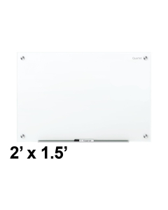 Quartet Brilliance 2' x 1.5' Bright White Magnetic Glass Whiteboard