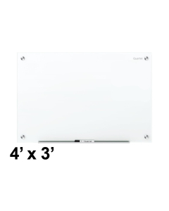 Quartet Brilliance 4' x 3' Bright White Magnetic Glass Whiteboard