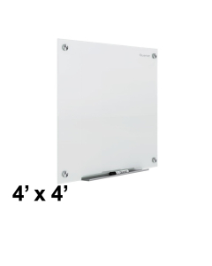 Quartet Brilliance 4' x 4' Bright White Magnetic Glass Whiteboard
