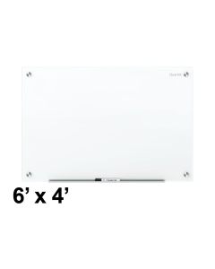 Quartet Brilliance 6' x 4' Bright White Magnetic Glass Whiteboard