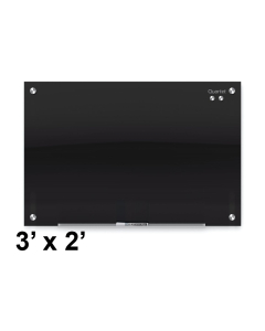 Quartet Infinity 3' x 2' Black Magnetic Glass Whiteboard