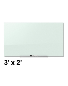 Quartet InvisaMount 3' x 2' White Magnetic Glass Whiteboard