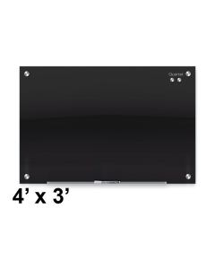 Quartet Infinity 4' x 3' Black Magnetic Glass Whiteboard