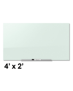 Quartet InvisaMount 4' x 2' White Magnetic Glass Whiteboard